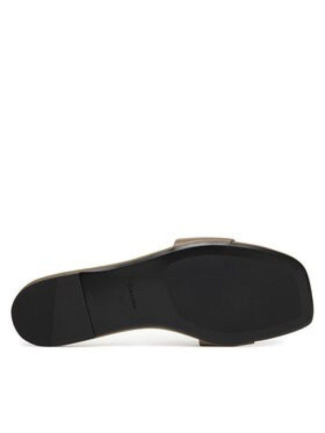 Calvin Klein Klapki Square Flat Sandal Emblem HW0HW03128 Beżowy