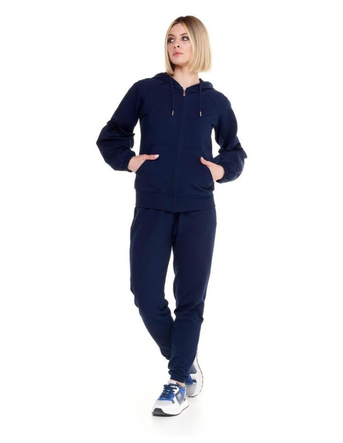 Błyszcząca damska bluza z kapturem zapinana na zamek