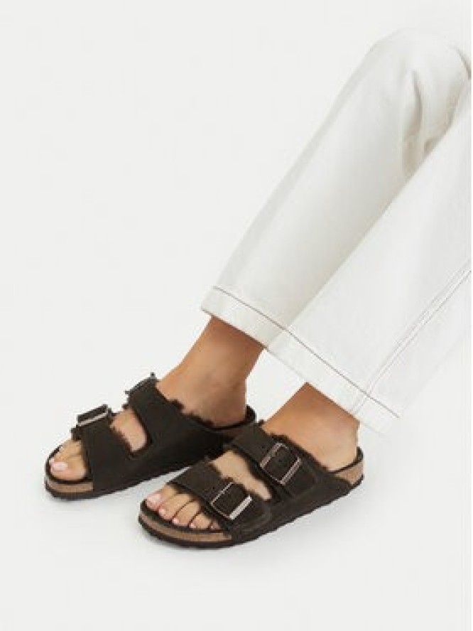 Birkenstock Klapki Arizona Shearling 1020528 Brązowy