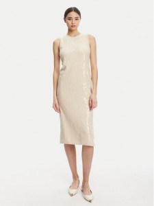 Marella Sukienka koktajlowa Addetto 2523326024 Écru Regular Fit