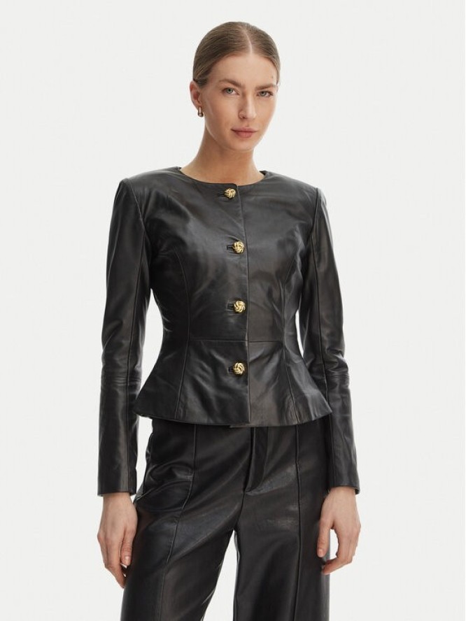 Marciano Guess Kurtka skórzana G6GL02 L0083 Czarny Regular Fit