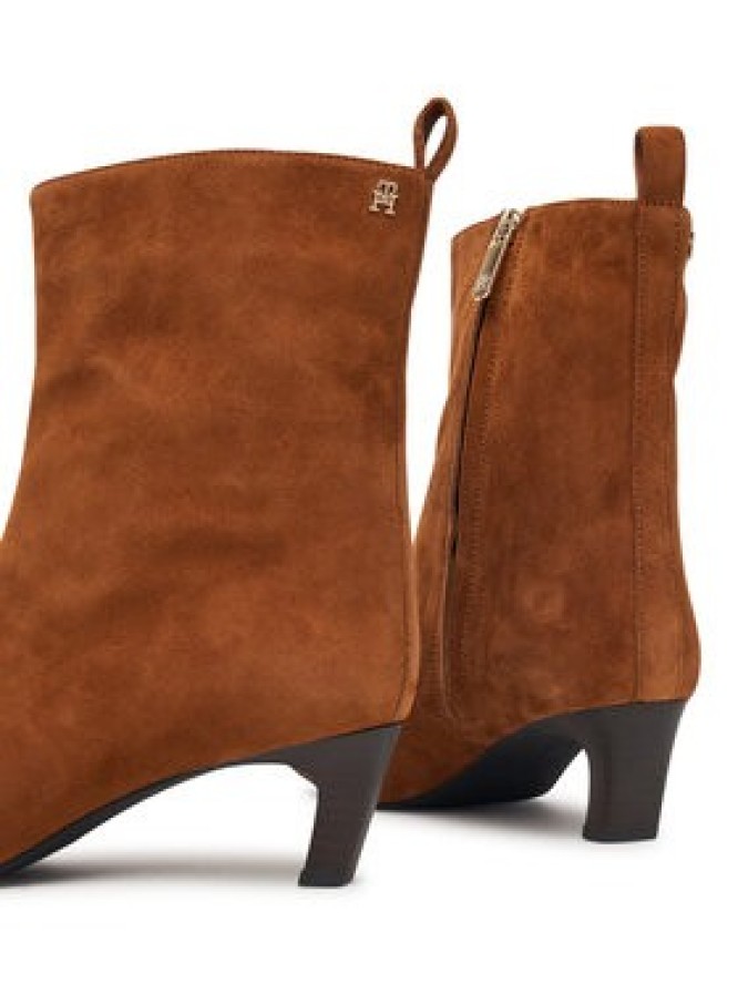 Tommy Hilfiger Botki Kitten Heel Suede Ankle Boot FW0FW09670 Pomarańczowy