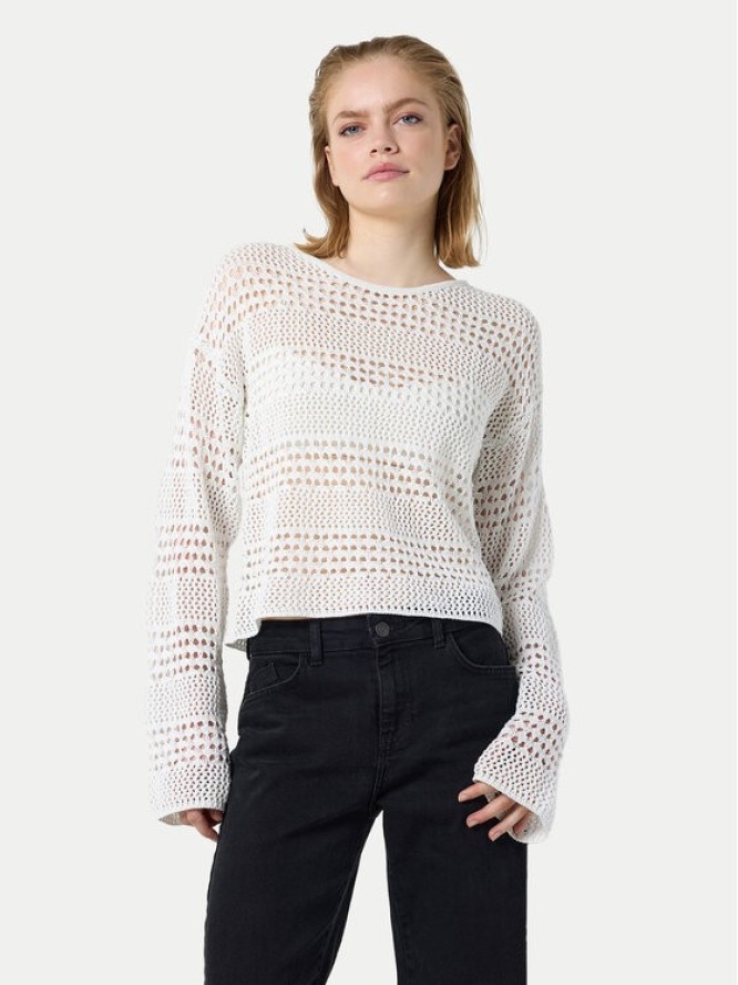 Noisy May Sweter Laika 27029389 Biały Regular Fit