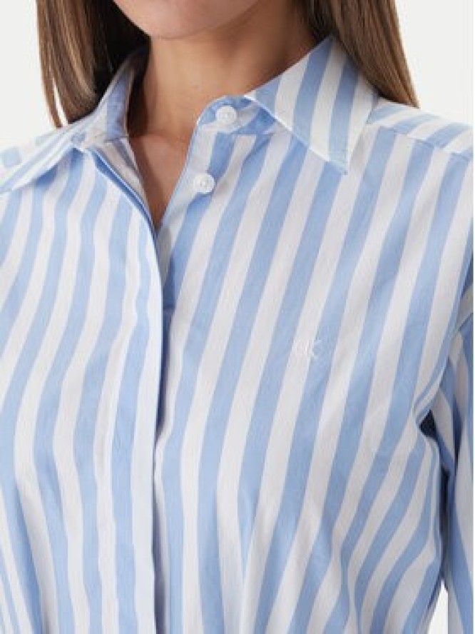 Calvin Klein Sukienka koszulowa Yarndye LV044F032G Niebieski Regular Fit