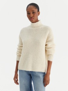 Calvin Klein Jeans Golf Brushed Wool Ls LV044D361G Biały Regular Fit