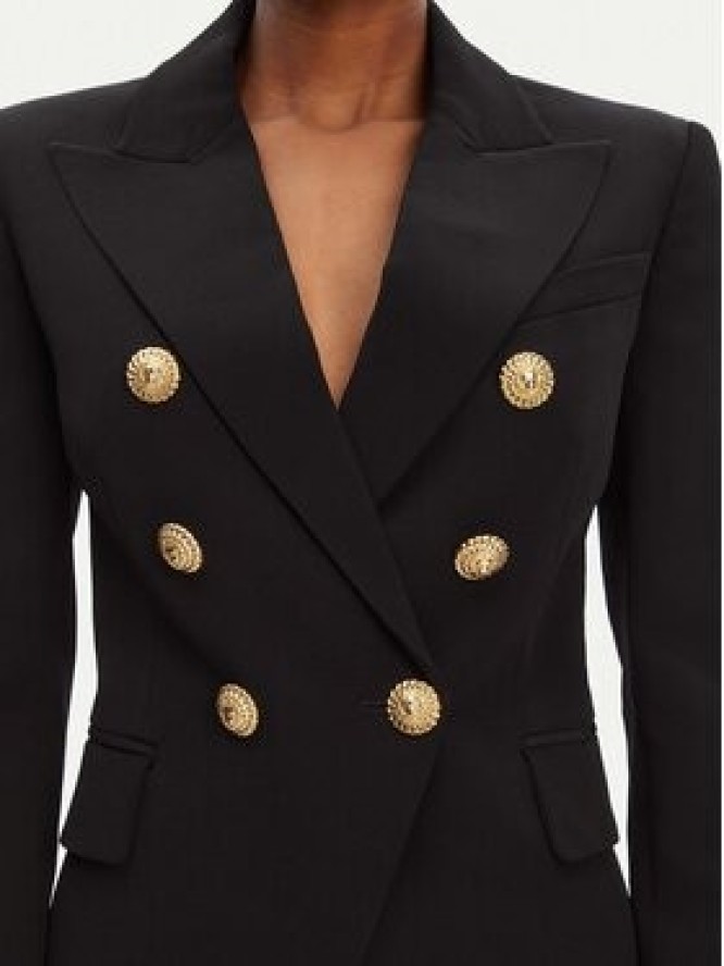 Balmain Marynarka DF1SG008VB00 Czarny Regular Fit