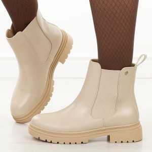 Beżowe sztyblety damskie Potocki 12201