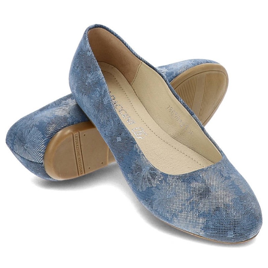Baleriny damskie Baldaccini, wsuwane i na płaskiej podeszwie, niebieskie, 786500-Spirit-E