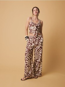 Spodnie culotte - bordowy