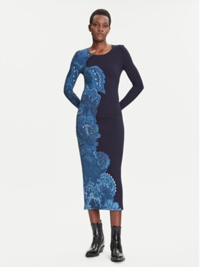 Desigual Sukienka codzienna Limbani 25WWVK31 Granatowy Slim Fit