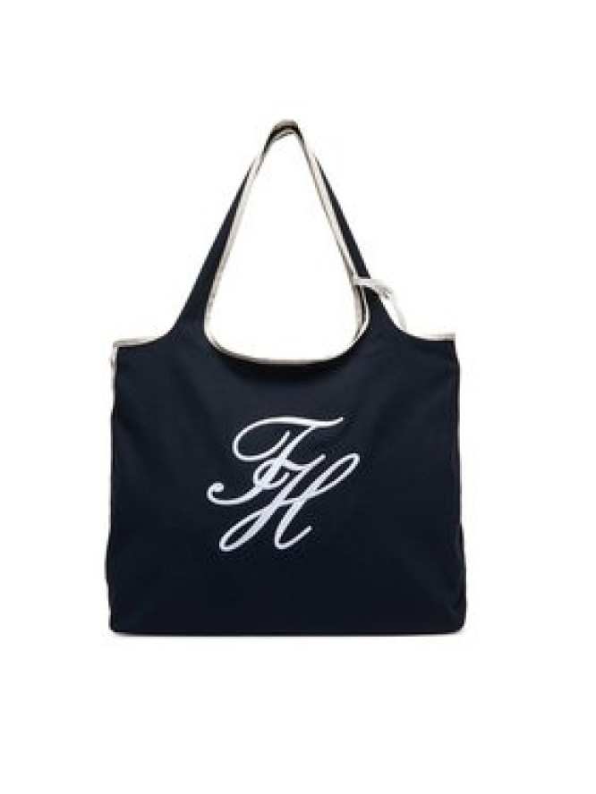 Tommy Hilfiger Torebka Th Summer Tote Canvas AW0AW18398 Granatowy