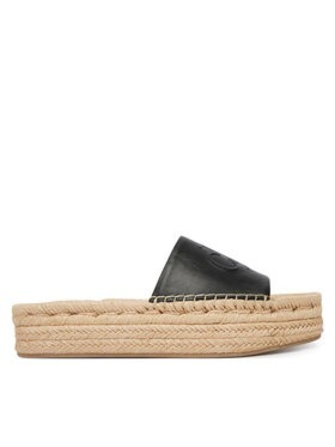 Calvin Klein Espadryle Flatf Espa Mule Lth Mg HW0HW03027 Czarny