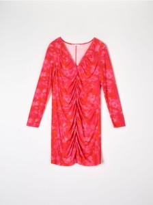 Sukienka mini z marszczeniami - wielobarwny