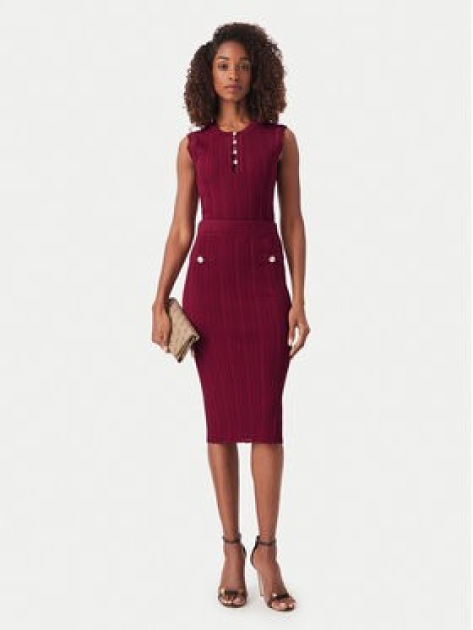 Guess Spódnica ołówkowa W6YD23 Z0974 Bordowy Slim Fit