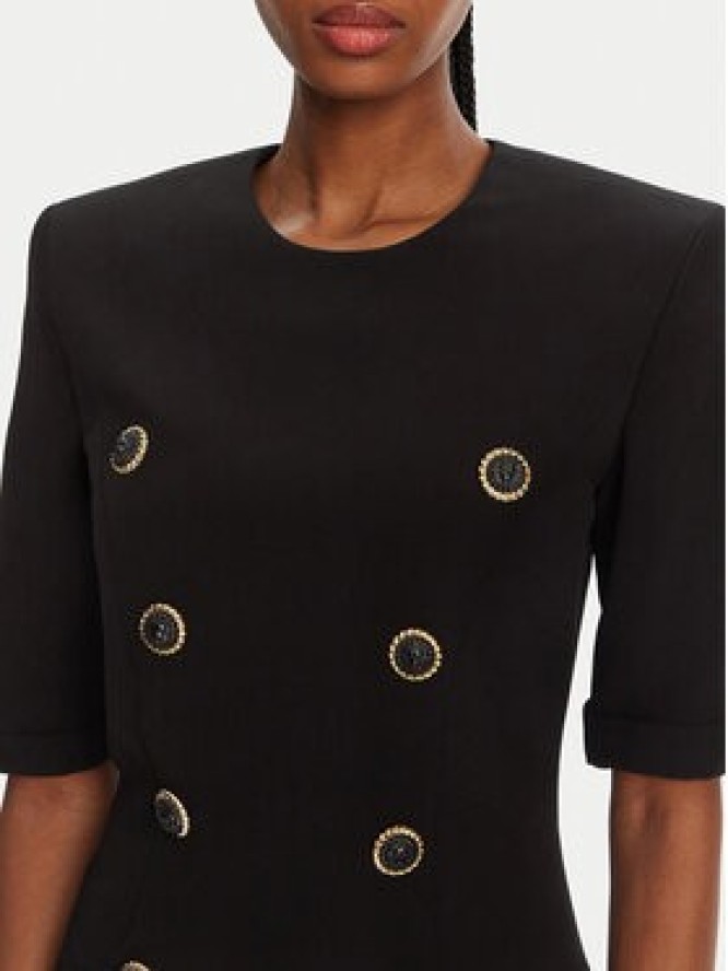 Balmain Sukienka koktajlowa DF1R7330VB00 Czarny Regular Fit