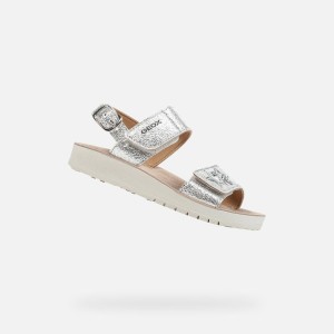 Sandały GEOX J SANDAL COSTAREI GI Srebrny