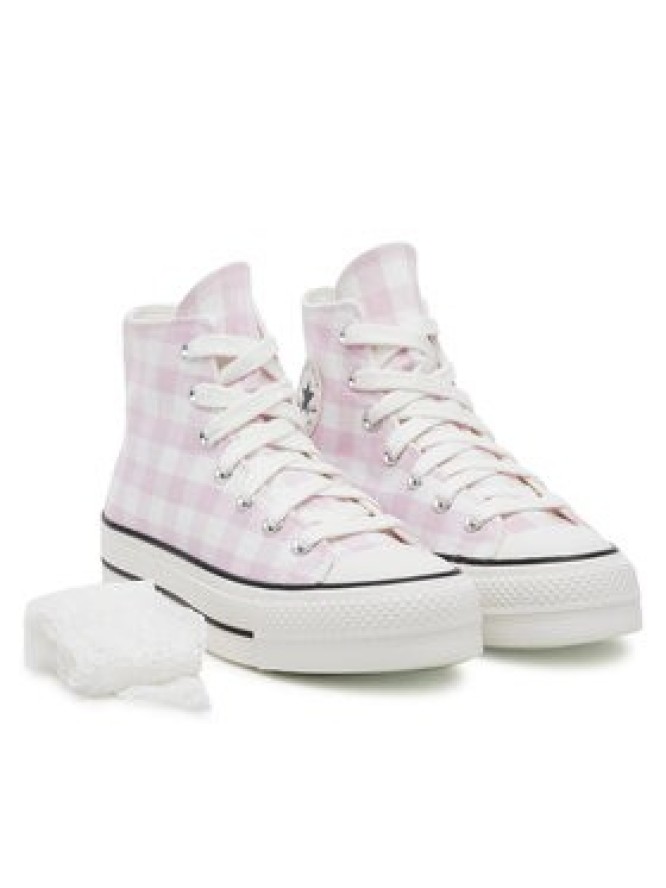 Converse Trampki Chuck Taylor All Star Lift Platform Gingham A13663C Różowy
