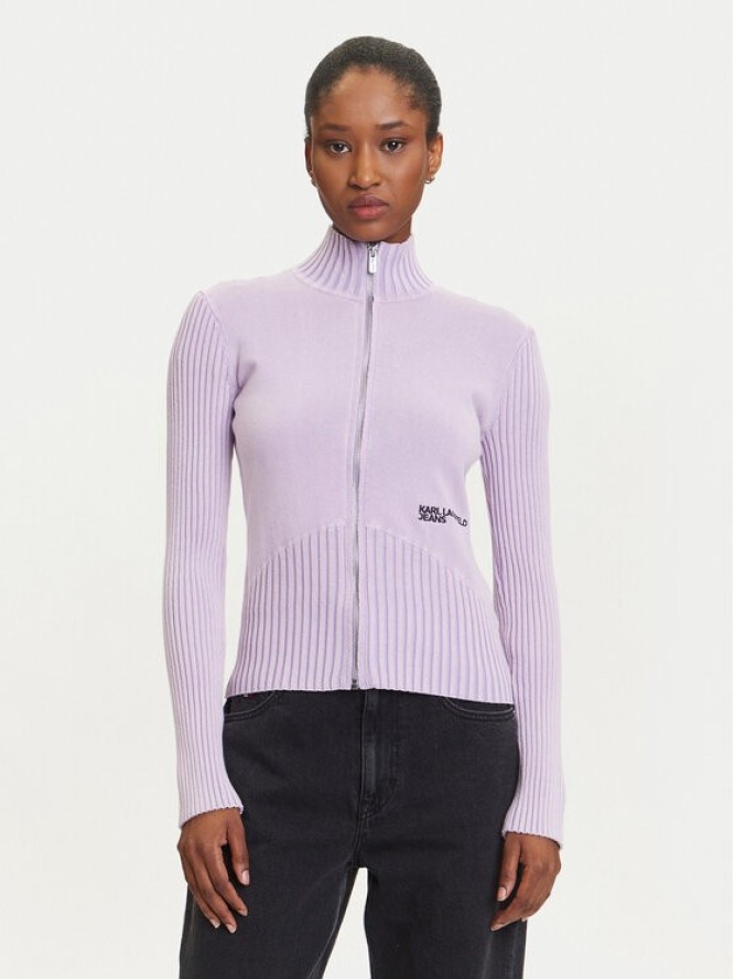 Karl Lagerfeld Jeans Kardigan A3W18010 Fioletowy Slim Fit