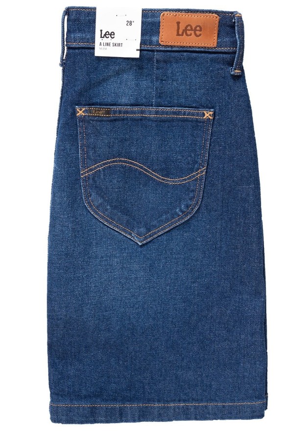 SPÓDNICA JEANSOWA LEE A LINE SKIRT DARK GARNER L38NDJUV 112108277