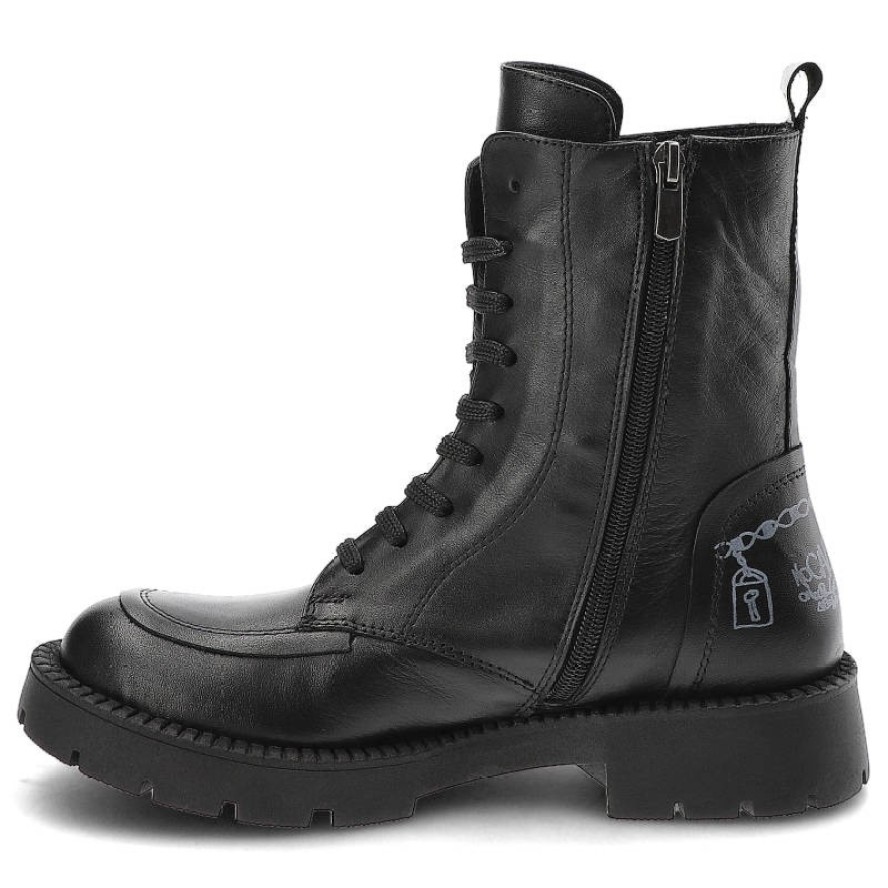 Czarne Botki Venezia Eleganckie Ocieplane Buty Damskie