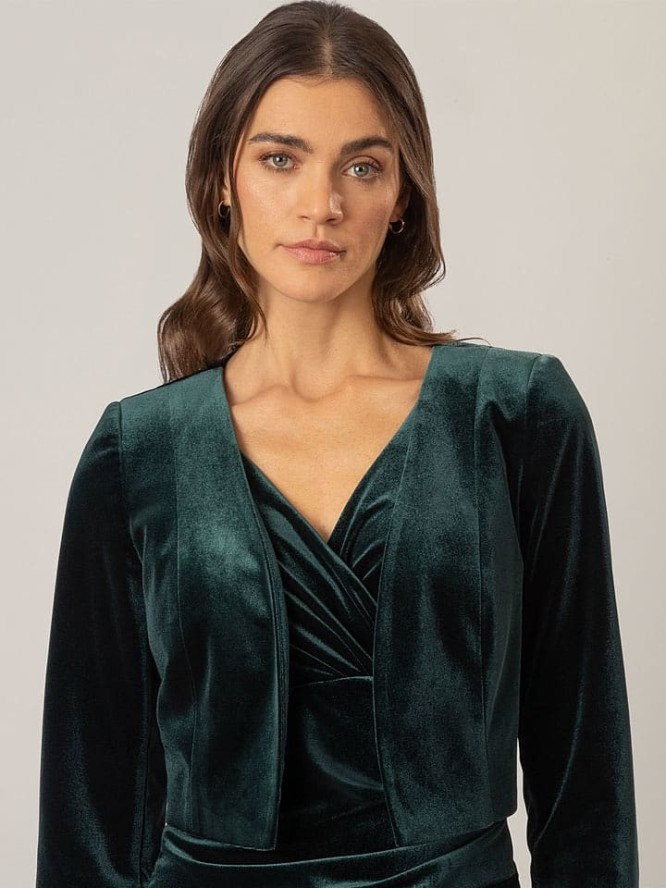 APART Aksamitne bolerko w kolorze ciemnozielonym rozmiar: 40