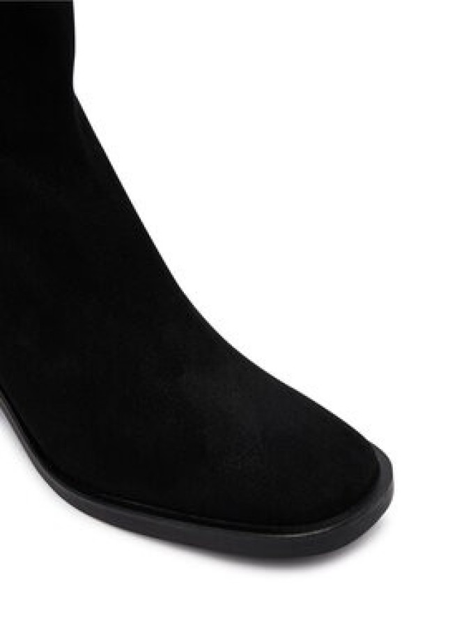 Calvin Klein Botki Block Heel Ank Boot Suede HW0HW03221 Czarny
