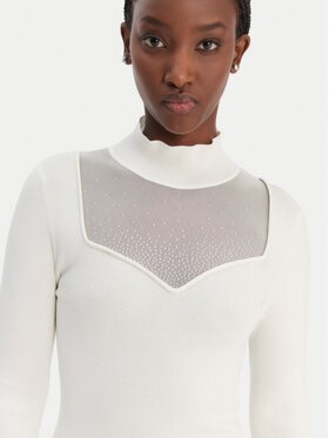 Guess Jeans Sukienka dzianinowa W6RK61 Z4842 Biały Regular Fit