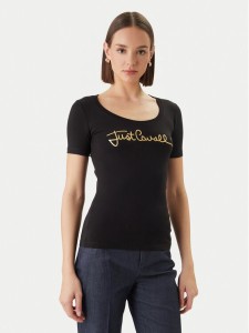 Just Cavalli T-Shirt 80PAHT02 CJ502 Czarny Slim Fit