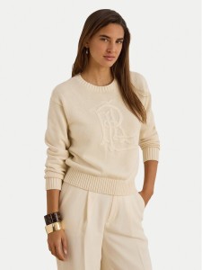 LAUREN RALPH LAUREN Sweter 200979653001 Kremowy Regular Fit