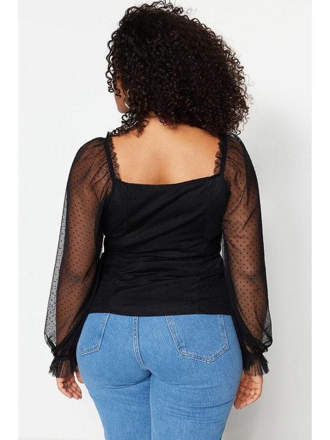 trendyol Bluzka w kolorze czarnym rozmiar: 42