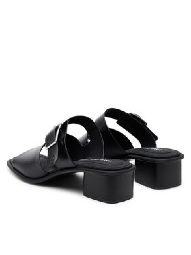 Calvin Klein Jeans Klapki Heel Square Mg Buckle Lth YW0YW01701 Czarny