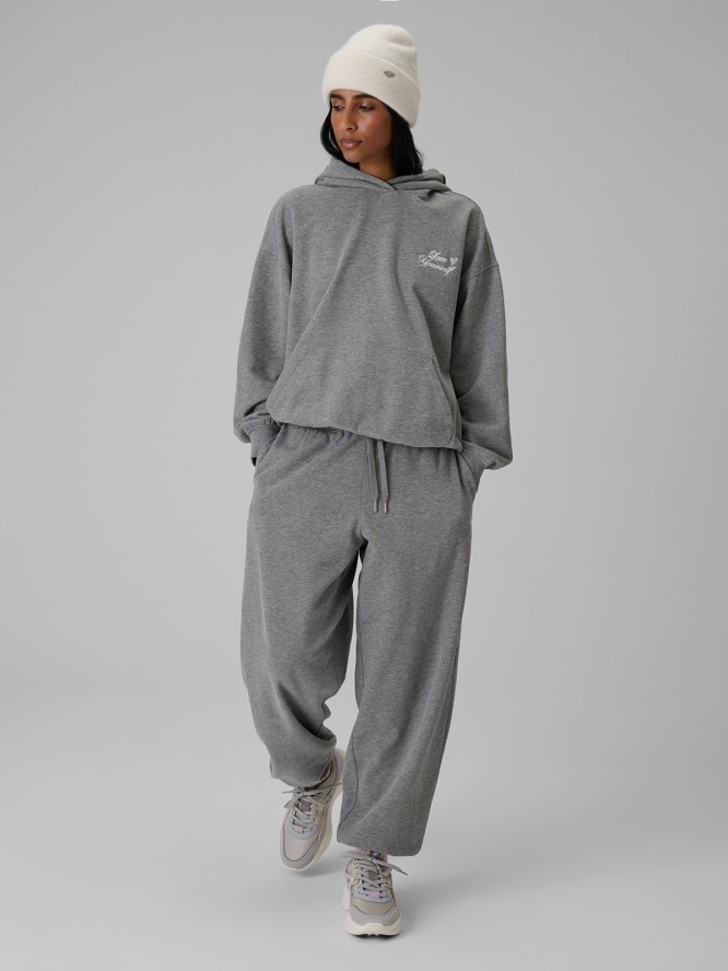4F Bluza dresowa loose z kapturem damska - szara M
