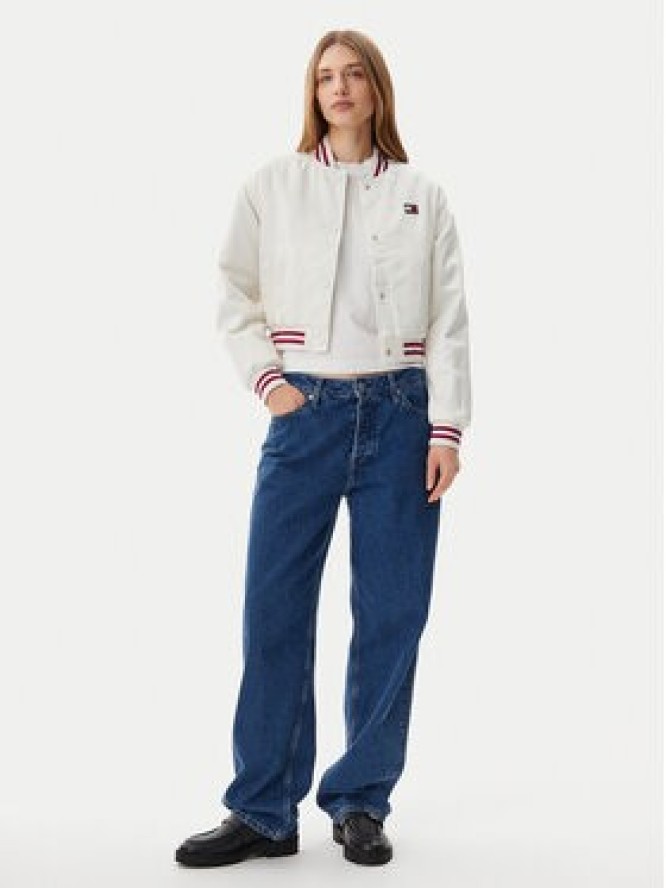 Tommy Jeans Kurtka bomber Satin Coach DW0DW20229 Biały Regular Fit