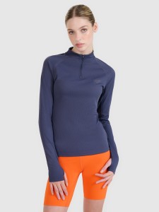 4F Longsleeve do biegania w terenie szybkoschnący damski - ciemny szary XL