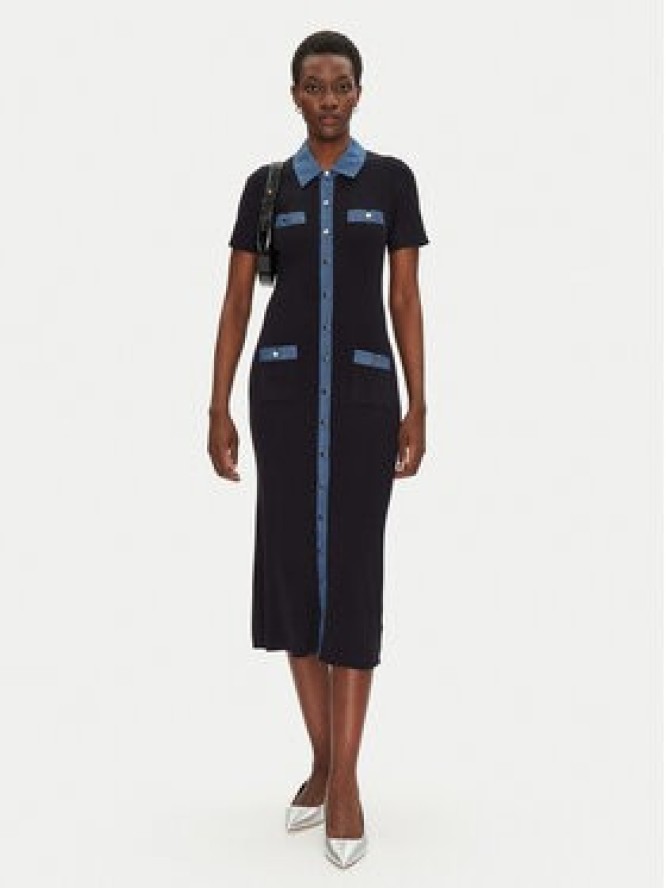 Morgan Sukienka dzianinowa 241-RMSISSI Granatowy Slim Fit