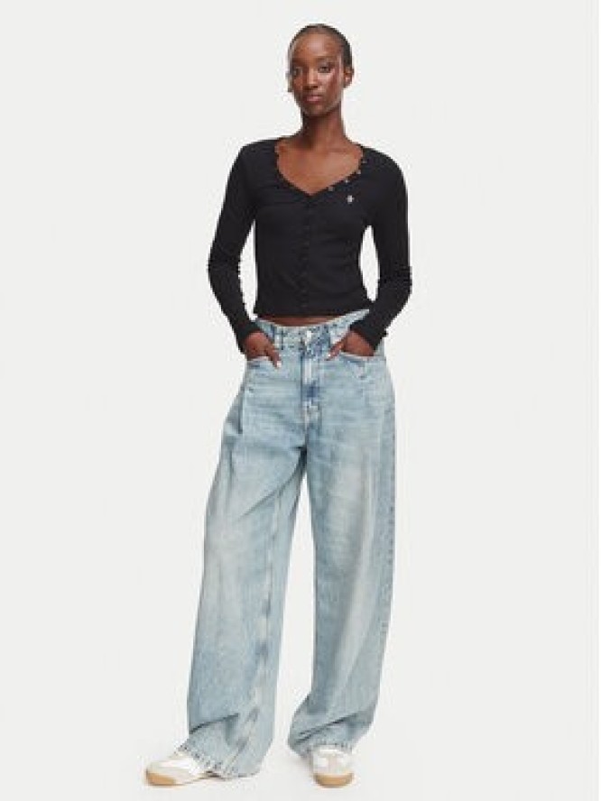 Guess Jeans Bluzka W6YP03 K3647 Czarny Slim Fit
