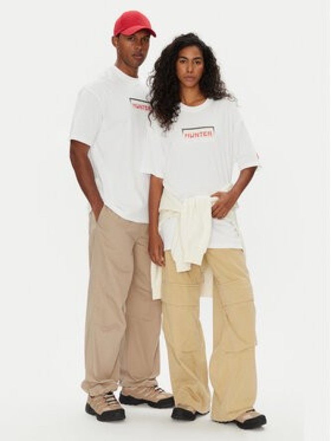 Hunter T-Shirt Abele UNISEX HARU0007251 Biały Regular Fit