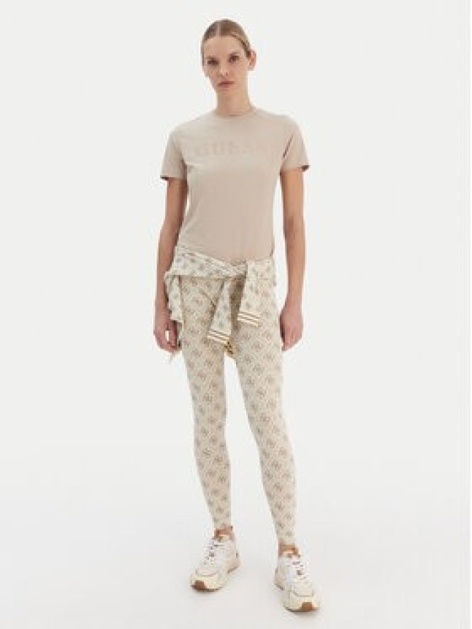 Guess T-Shirt V6RI20 J1314 Beżowy Regular Fit