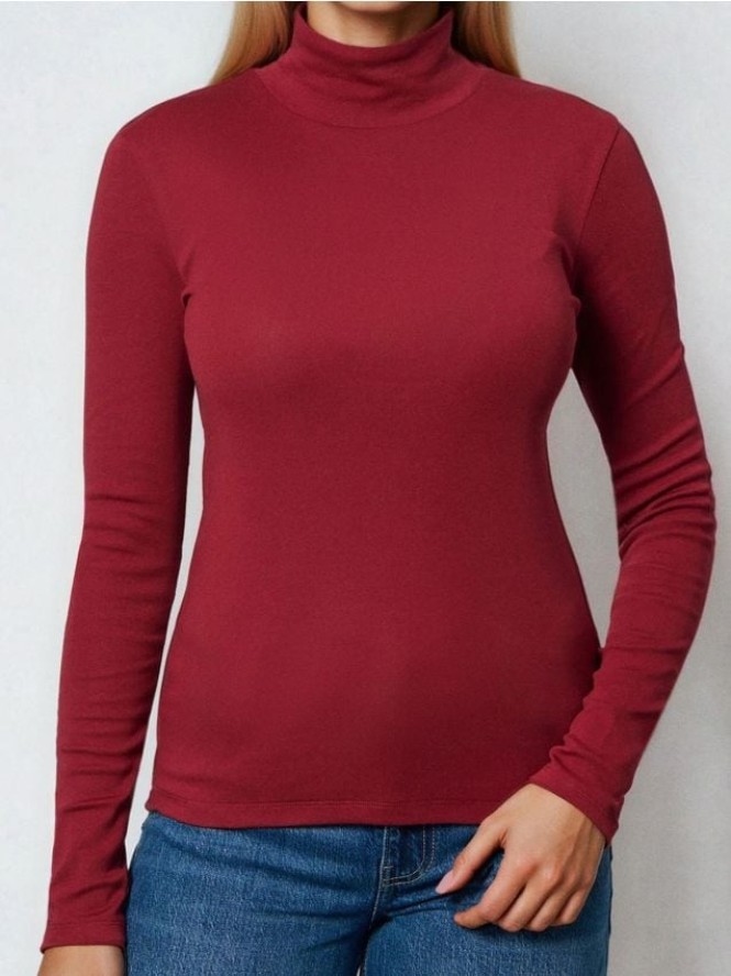Bluzka z długim rękawem - bordowy