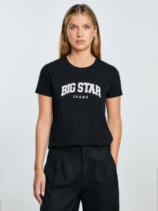 Koszulka damska bawełniana z logo BIG STAR czarna Ramila 906