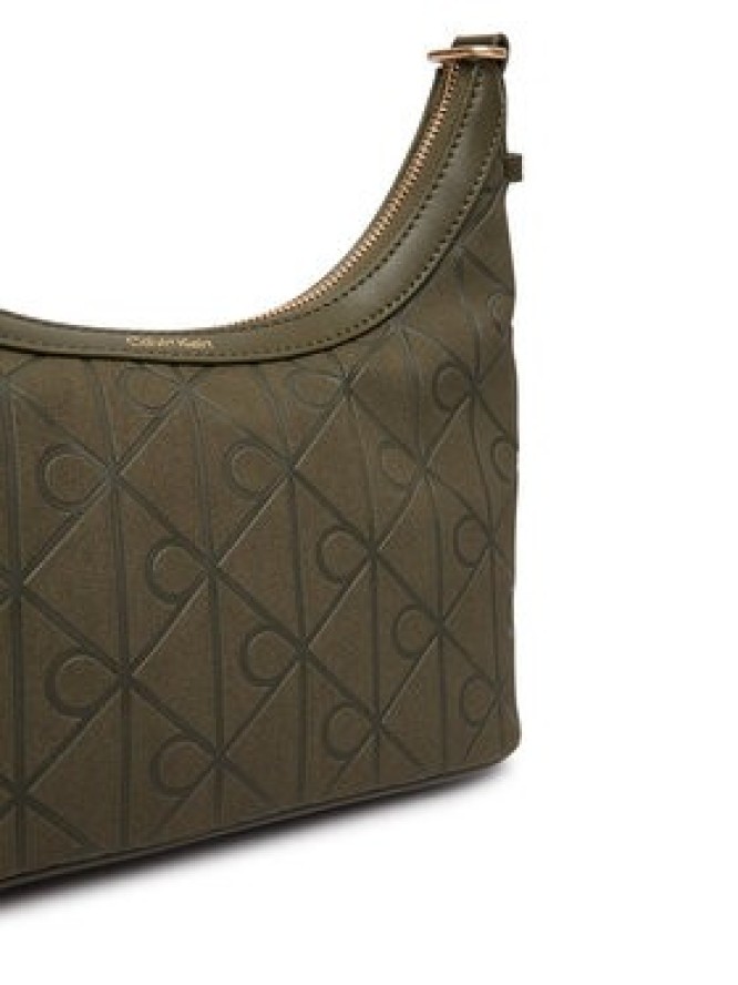 Calvin Klein Torebka Emblem Aop Sueded Shoulder Bag LV04F3880G Zielony ciemny