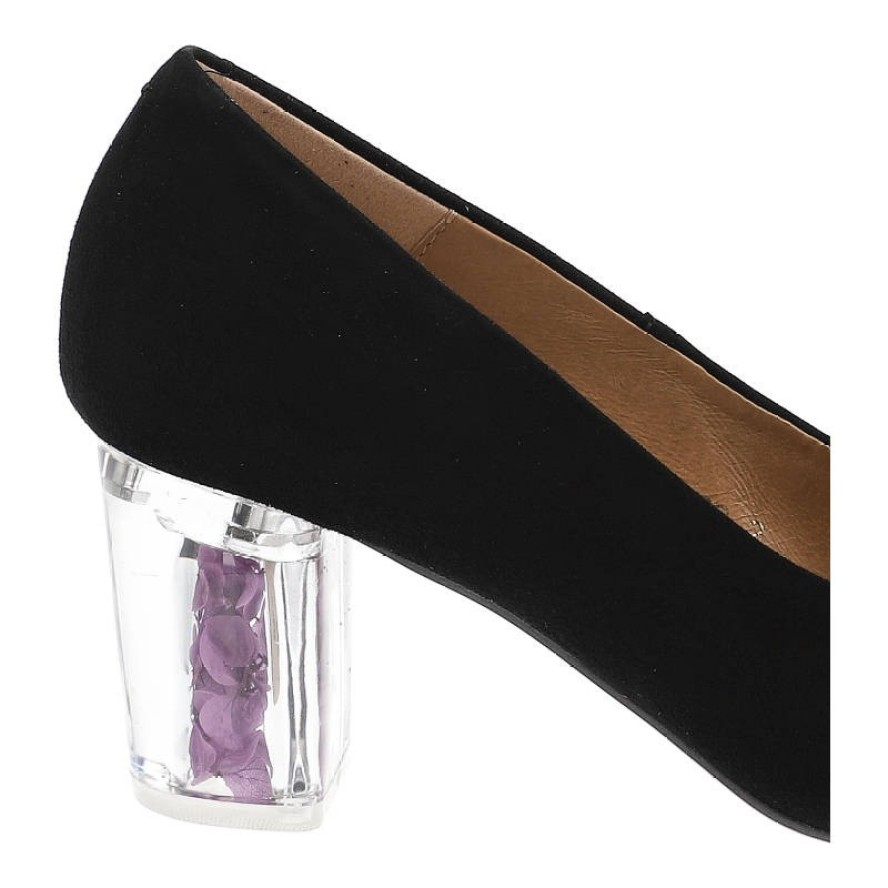 Czarne Czółenka Espirito Eleganckie Skórzane Buty