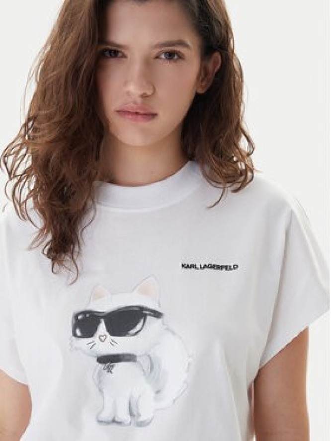 KARL LAGERFELD T-Shirt A2W17115 Biały Loose Fit