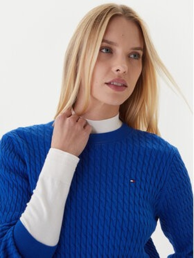 Tommy Hilfiger Sweter Fine WW0WW44993 Niebieski Regular Fit