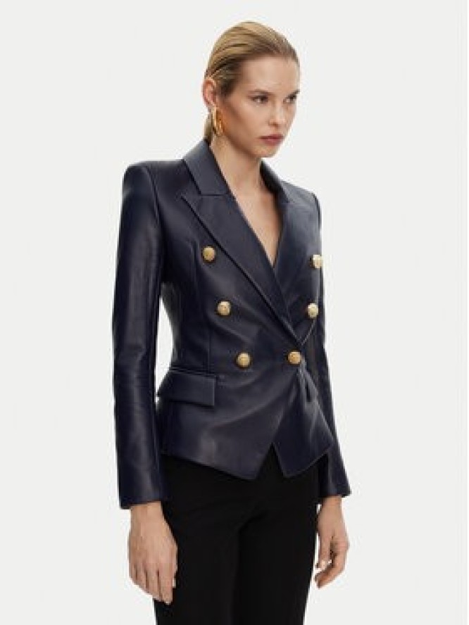 Balmain Marynarka DF0SG185LC62 Granatowy Regular Fit