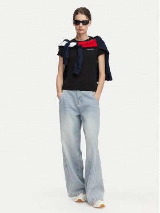 Tommy Jeans T-Shirt Ess Logo DW0DW23479 Czarny Slim Fit