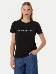 Tommy Hilfiger T-Shirt Heritage C-Nk WW0WW31999 Czarny Regular Fit