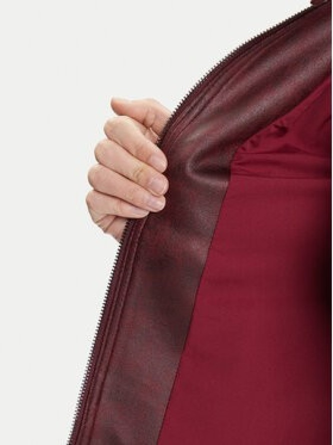 Desigual Kurtka z imitacji skóry Basic 25WWEW43 Bordowy Regular Fit