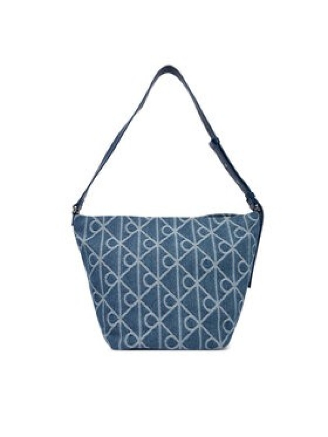 Calvin Klein Torebka Emblem Aop Denim Bucket LV04F3432G Niebieski