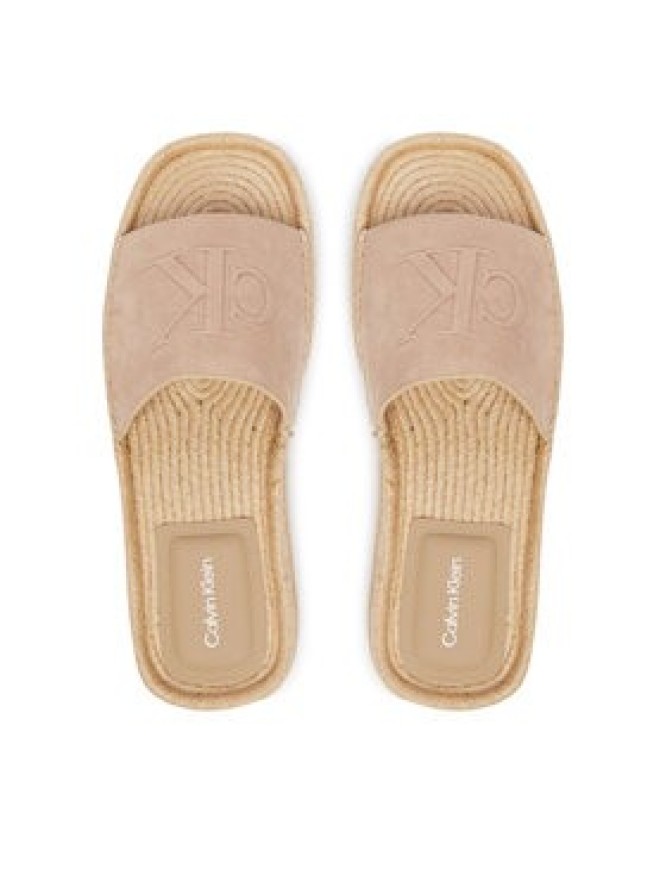 Calvin Klein Espadryle Flatf Espa Mule Nub Mg HW0HW02890 Beżowy